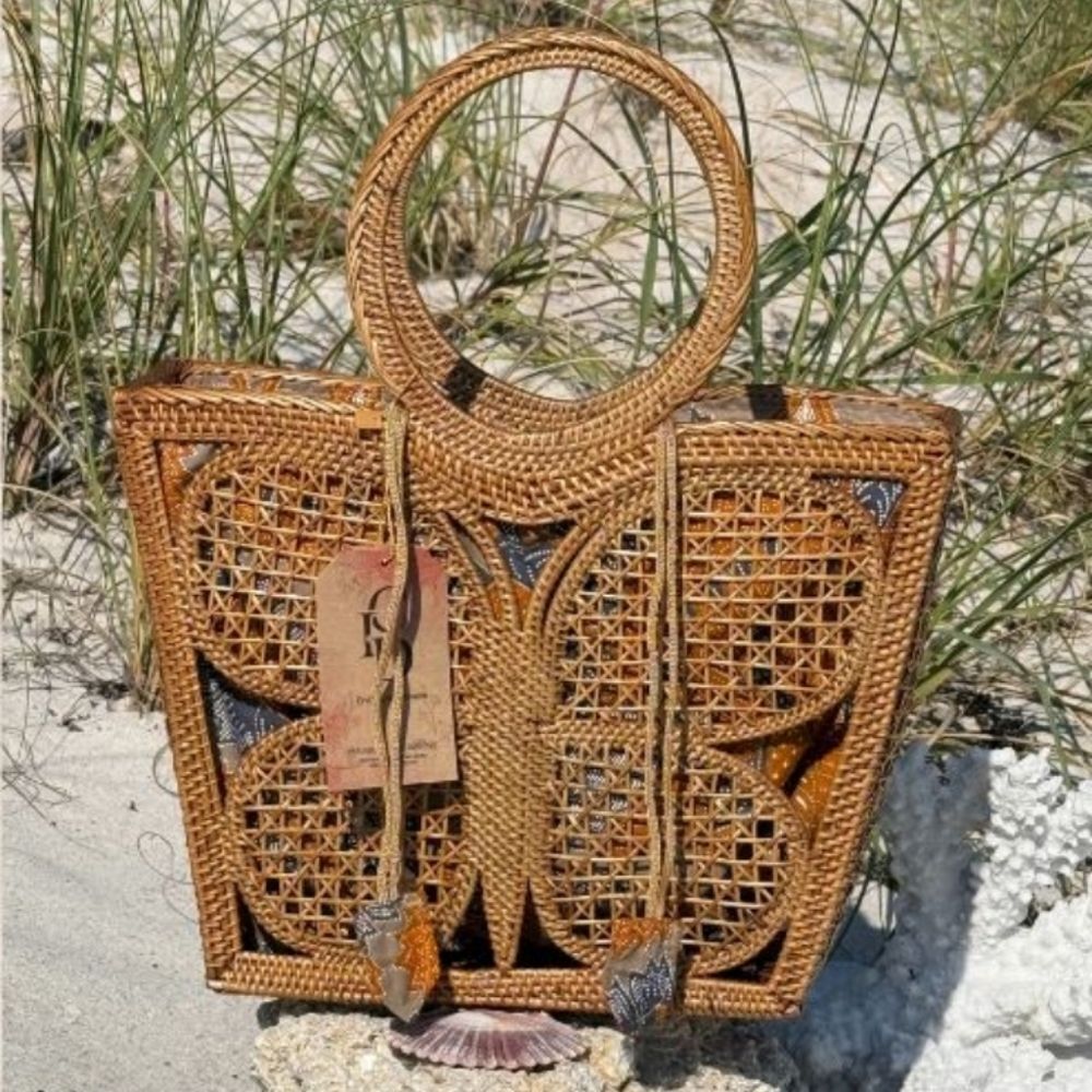 Handmade Rattan Bag With Butterfly 🦋🦋🦋